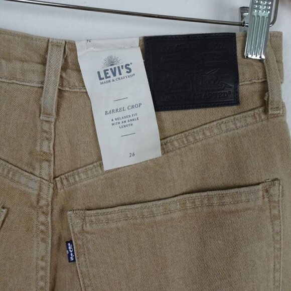 Levi's Made & Crafted Barrel Crop Jeans Women's Size 26 Brown Denim - Picture 7 of 16